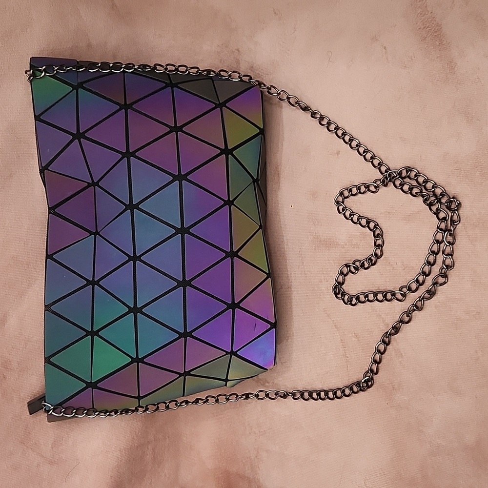 Iridescent Geometric Handbag Luminous Crossbody